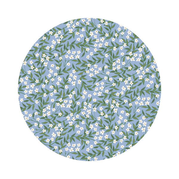 Rifle Paper Co. Bramble Daphne Blue Metallic Quilting Cotton