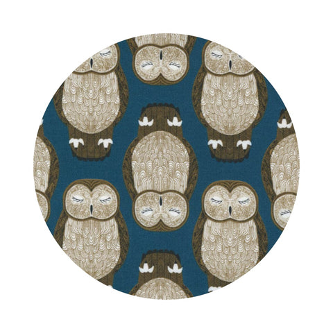 Sleepy Owls in Lake - Nocturnal Collection - Gingiber for Moda Fabrics