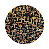 Mini Mushrooms on Black - Pumpkin & Spice Collection - Benartex