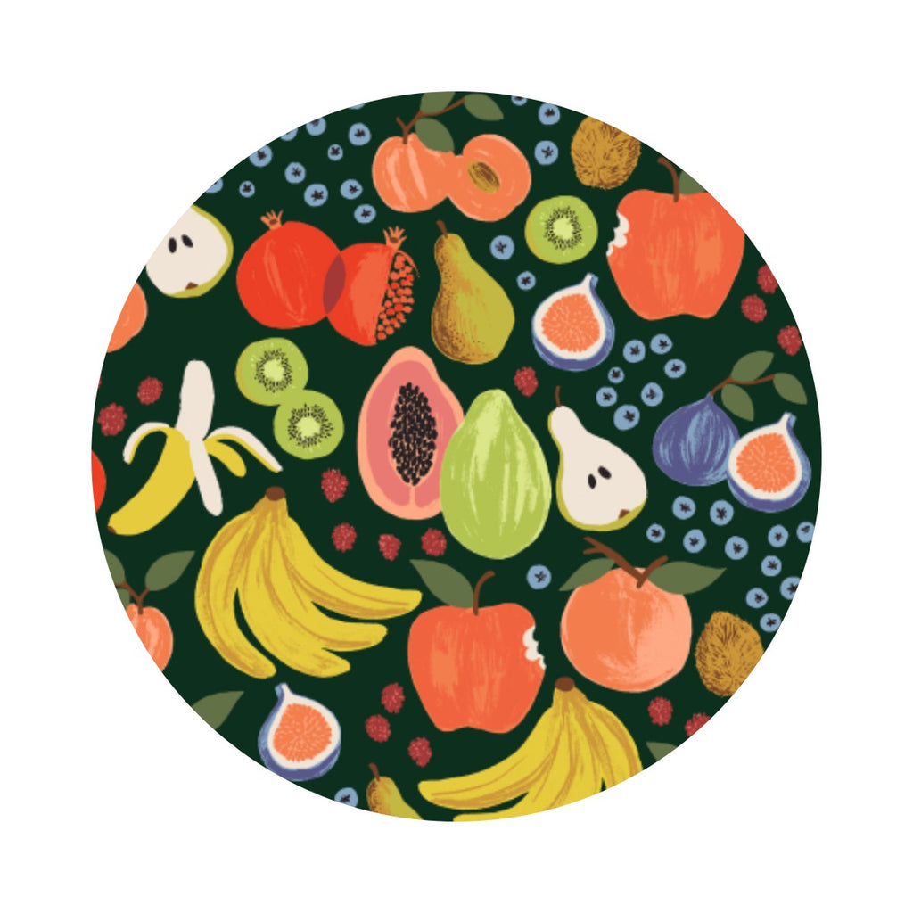 2.5 meters left! - Fruit Stand in Hunter  - Orchard by Rifle Paper Co. - Cotton + Steel Fabrics