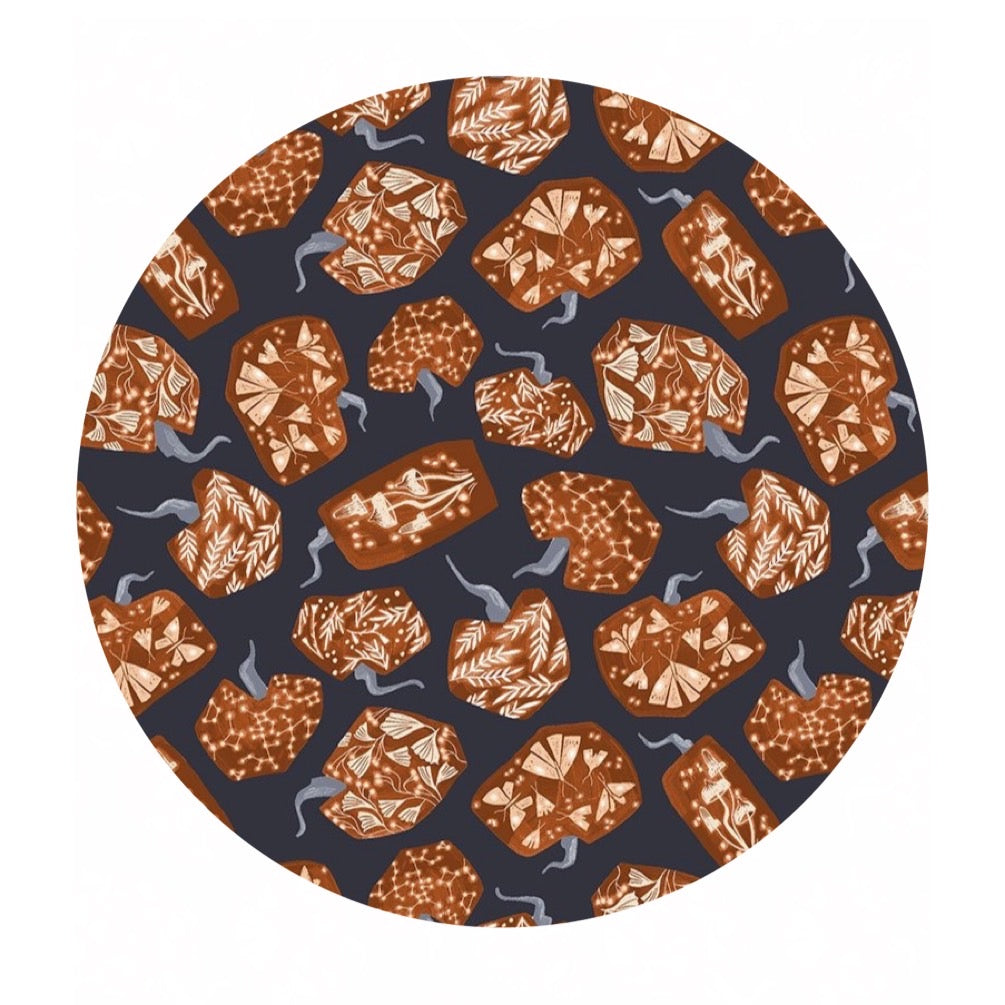 Pumpkins in Graphite - Toil & Trouble Collection - Dear Stella Fabrics